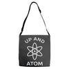 up and atom funny chemistry Adjustable Strap Totes
