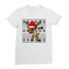 christmas reindeer dabbing Ladies Fitted T-Shirt