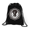 white and black Drawstring Bags