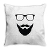 beard and glasses Throw Pillow