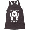 save our vinyl dj club Racerback Tank