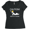 caution men at work Women's Triblend Scoop T-shirt