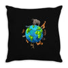 animal polygon around the planet Throw Pillow