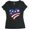 disstressed america flag heart Women's Triblend Scoop T-shirt