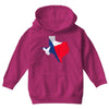 Eroded Texas Map With Flag Youth Hoodie