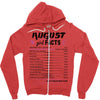 August Girl Facts Leo Zipper Hoodie
