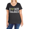 i love my soldier regular camouflage Ladies Curvy T-Shirt