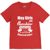 May Girls Are Sunshine Mixed With A Little Hurricane V-Neck Tee