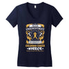 Never Underestimate The Strength Of A Childhood Cancer Warrior Women's V-Neck T-Shirt