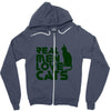 real men love cats, funny quote Zipper Hoodie