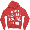 anti social social club White logo Zipper Hoodie