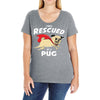rescued by pug1 Ladies Curvy T-Shirt