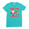 touch my elf christmas fun and naughty Ladies Fitted T-Shirt