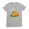 corgi pumpkin Ladies Fitted T-Shirt