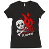 skull &amp; flames Ladies Fitted T-Shirt