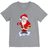 father christmas ringing xmas bells santa V-Neck Tee