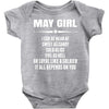 Super May Girl Baby Onesie