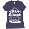 Queens Are Born In August Ladies Fitted T-Shirt