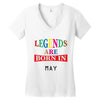 legends are born may Women's V-Neck T-Shirt