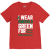 i wear emerald green for liver cancer awareness V-Neck Tee