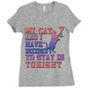 my cat and i stay in tonight Ladies Fitted T-Shirt