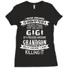 Super Cool Gigi Of A Freaking Awesome Grandson Ladies Fitted T-Shirt