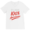 zero hair 100 awesome V-Neck Tee