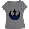 rebel logo with space pattern Women's Triblend Scoop T-shirt