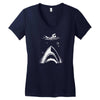 shark attack swimmer Women's V-Neck T-Shirt