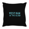 west ham in the blood retro style new Throw Pillow