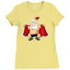funny flashing naked nude christmas santa claus Ladies Fitted T-Shirt