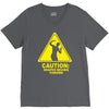 caution shapes being thrown printed V-Neck Tee