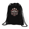 christmas happy new years Drawstring Bags