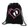 Baby Girl with Heart Any Name Customized Drawstring Bags