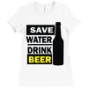 save water drink beer (2) Ladies Fitted T-Shirt