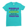people who don't like anime are not real and should not be trusted Ladies Fitted T-Shirt