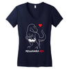 pregnant rex white and red color Women's V-Neck T-Shirt