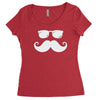 hipster glasses and moustache Women's Triblend Scoop T-shirt