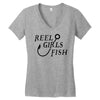 reel girls fish Women's V-Neck T-Shirt