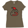 candy cane cat Ladies Fitted T-Shirt