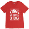 kings are born in october V-Neck Tee