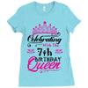 Celebrating With the 7th Birthday Queen Ladies Fitted T-Shirt