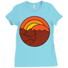 sunset circle Ladies Fitted T-Shirt
