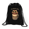 owl coffee Drawstring Bags