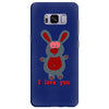 i love you bunny hare rabbit cupid couple kiss fun Samsung Galaxy S8 Plus