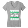 reindeer christmas ugly sweater Women's V-Neck T-Shirt