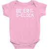 beer o'clock   mens funny Baby Onesie