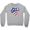 disstressed america flag heart Crewneck Sweatshirt
