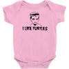 i like turtles t shirt s m l xl 2xl 3xl funny zombie kid humor geeky n Baby Onesie