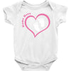 Baby Girl with Heart Any Name Customized Baby Bodysuit